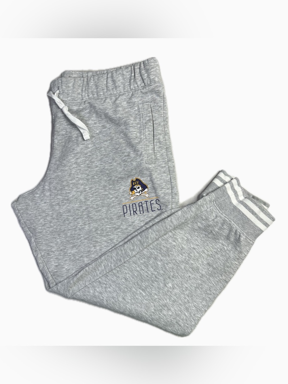 ECU Heather Gray Women’s Pirates Logo Jogger Sweatpants, size L